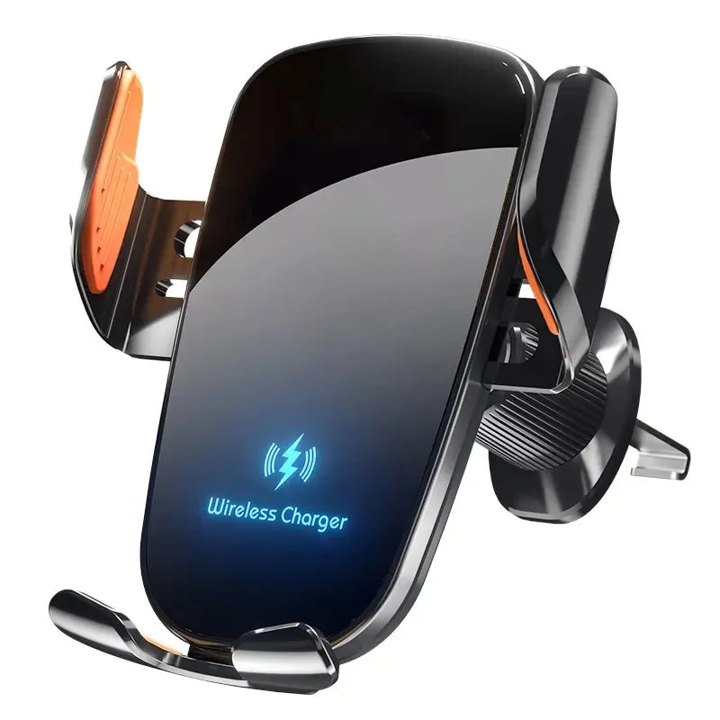 Manual Clamp Wireless Car Fast Charging Air Vent Car Mount Phone Holder for car.