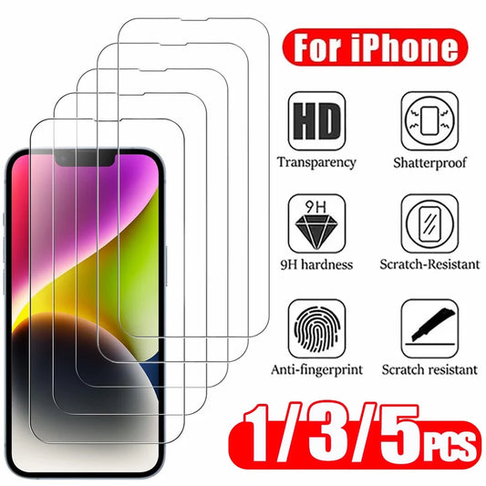 1/3/5PCS HD Tempered Glass For iPhone Screen Protector.