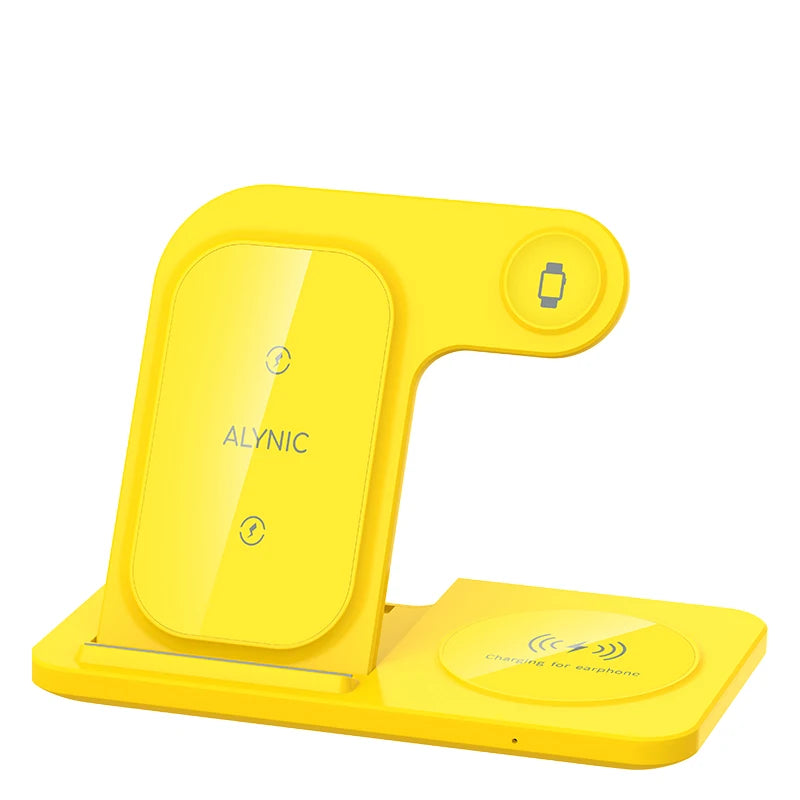 300W Fast Wireless Charger Stand Pad Foldable Fast Charging Station Dock for iPhone Apple Watch Airpods.