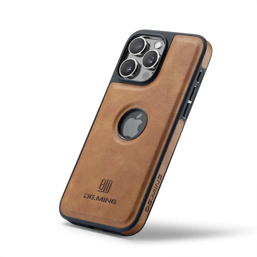 Luxury Strong Magnetic Leather Case for iPhone View Wireless Macsafe Magsafe Cover.