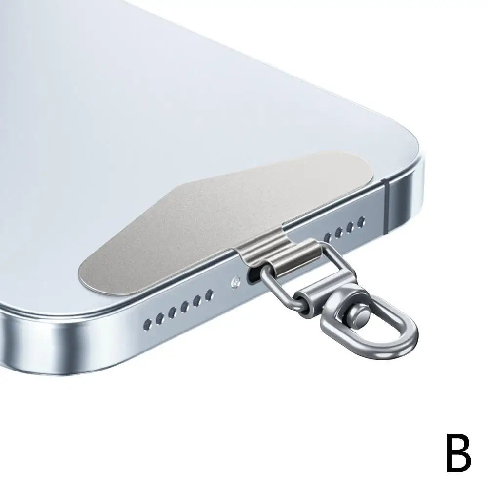 Upgrated 360 Rotatable Steel Phone Tether Tab Metal Patch Gasket Cellphone Lanyard Safety Connecter Piece .