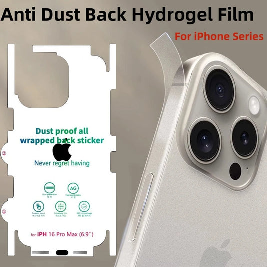 Back Hydrogel Film For iPhone Anti Dust Matte Clear Screen Protector Film.