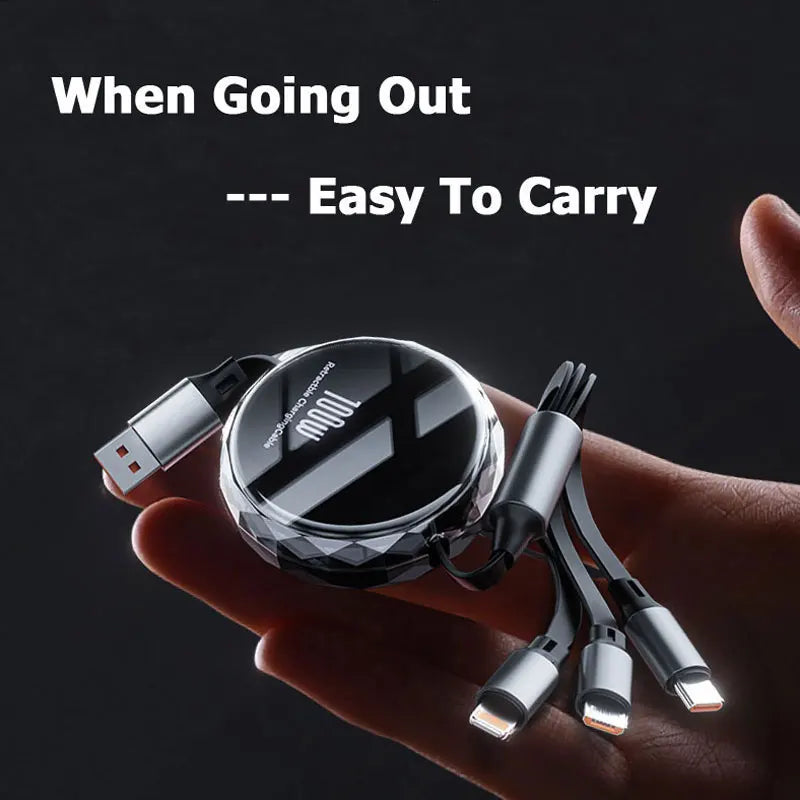 New 100W USB Type C Cable 3 In 1 Fast Charging USB .