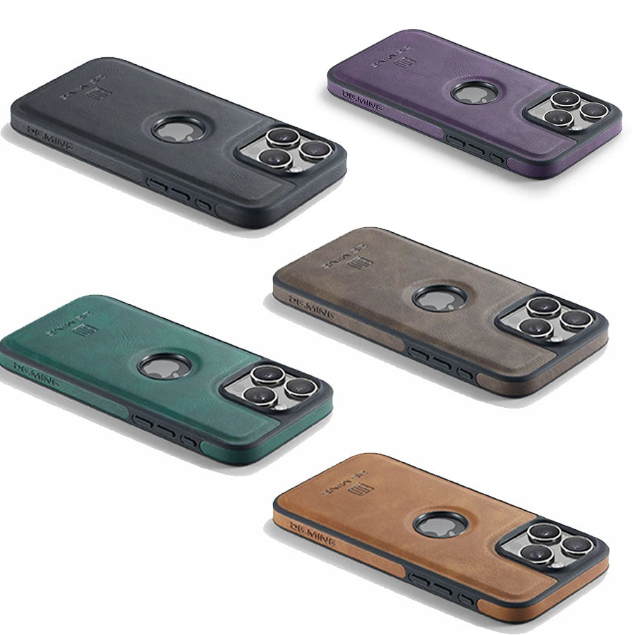 Luxury Strong Magnetic Leather Case for iPhone View Wireless Macsafe Magsafe Cover.