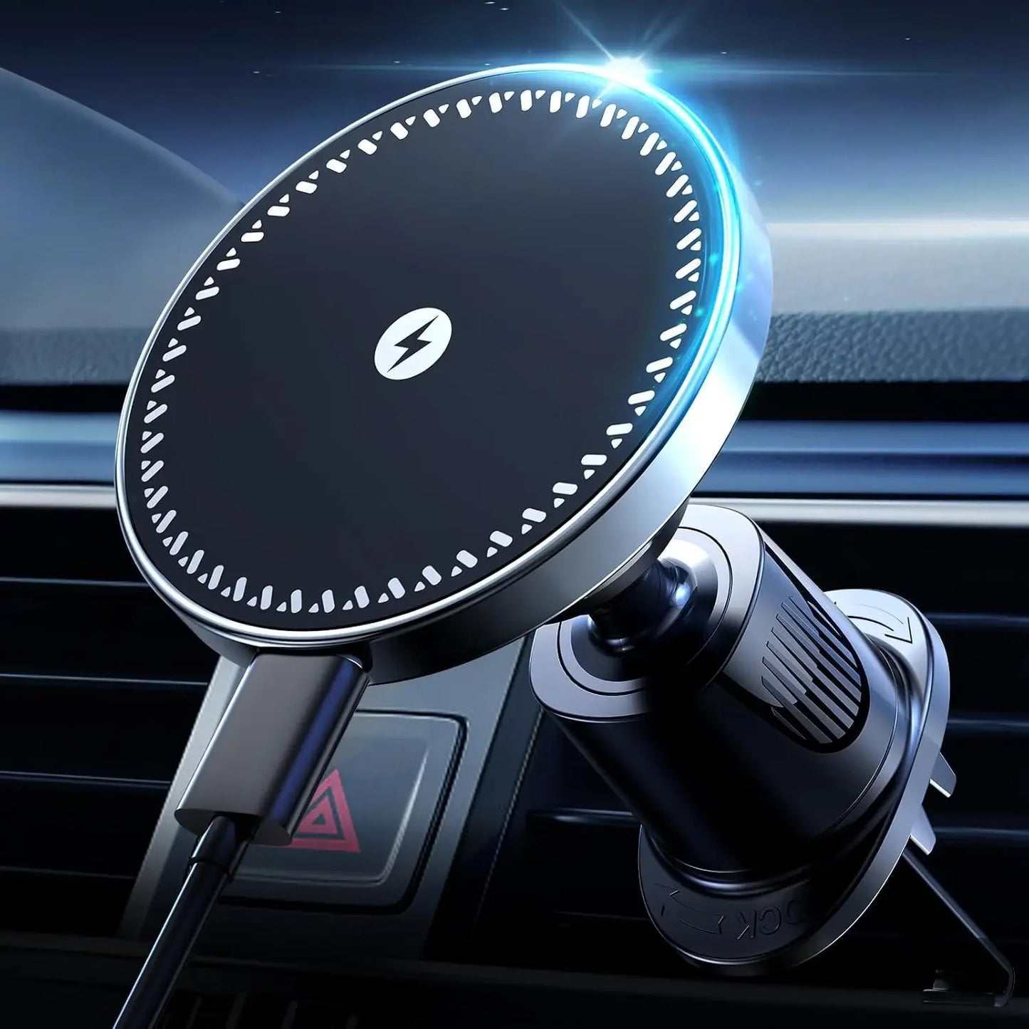 UYUXIO Strong Magnetic Wireless Car Phone Charger Adapter 15W Air Vent Car Phone Holder.