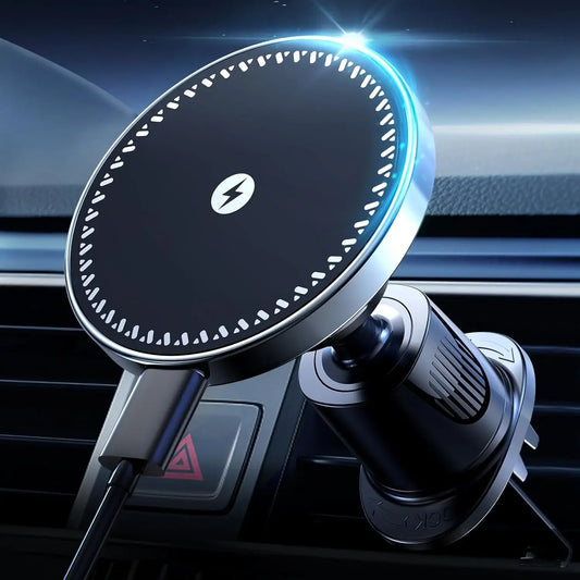UYUXIO Strong Magnetic Wireless Car Phone Charger Adapter 15W Air Vent Car Phone Holder.