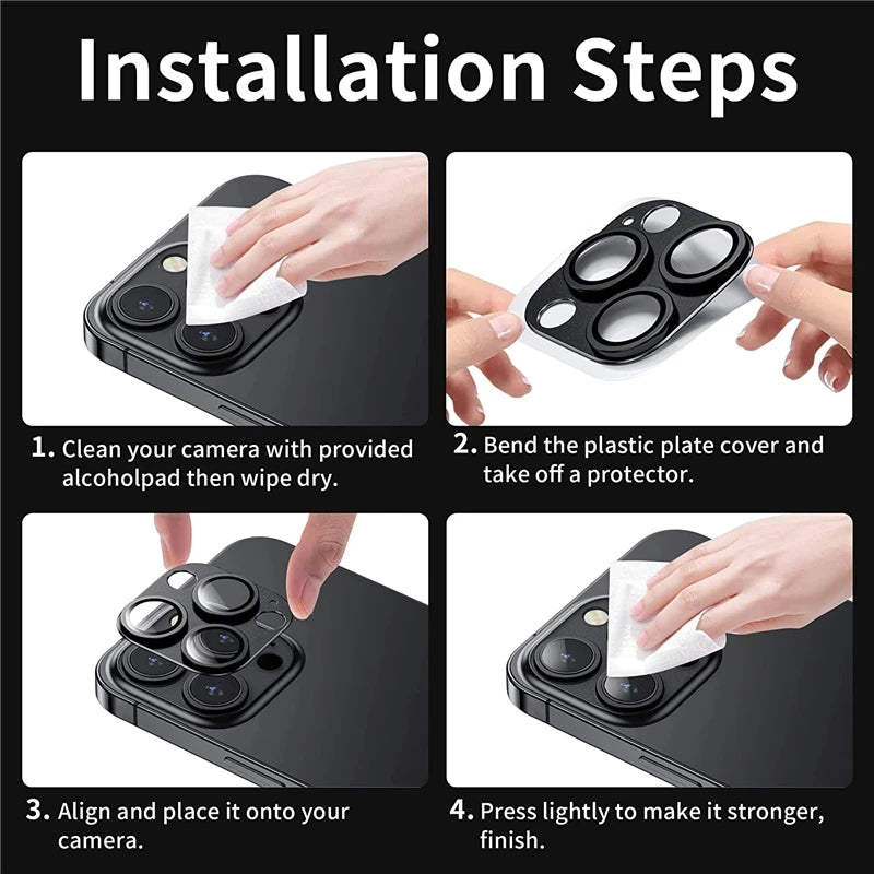 Metal Camera Lens Protector Glass For iPhone .