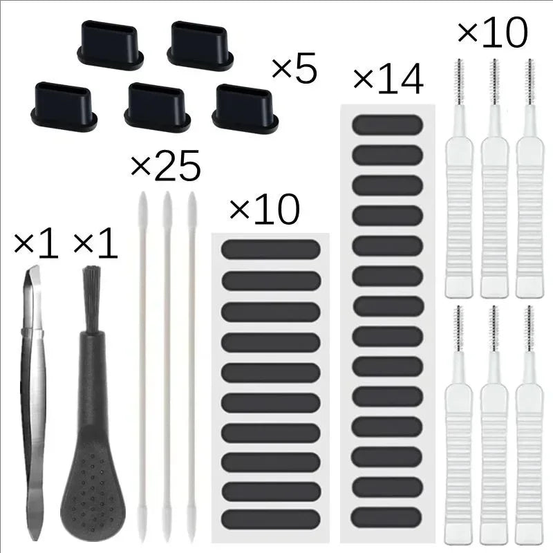 66PCS Mobile Phone Speaker Charging Port Cleaning Set Dust Plug for phone.