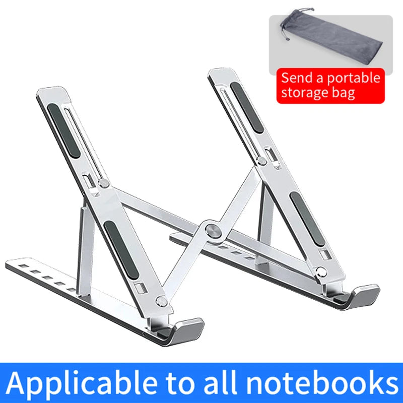 Aluminum Alloy Laptop Holder Stand Adjustable Foldable Portable for Notebook Computer Bracket Lifting Cooling Holder Non-slip.