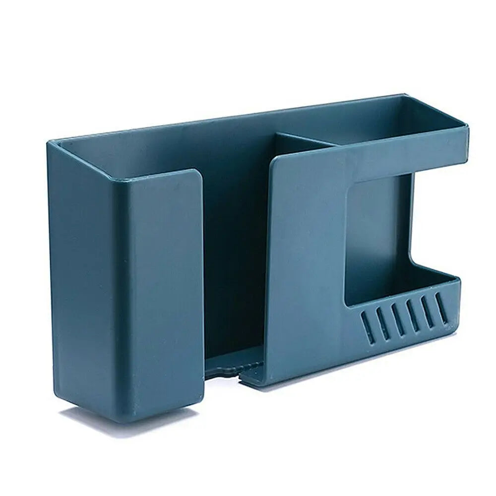 Wall Mounted Mobile Phone Charging Holder Bracket Remote Controller Stand Multi-function Wall Shelf Universal Storage Box.