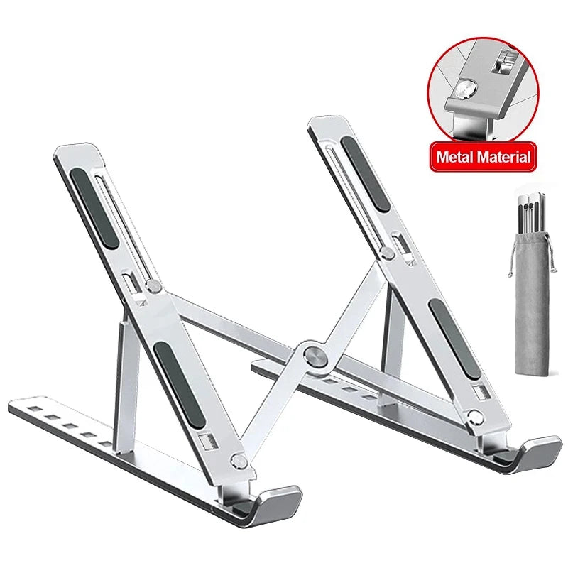 Aluminum Alloy Laptop Holder Stand Adjustable Foldable Portable for Notebook Computer Bracket Lifting Cooling Holder Non-slip.