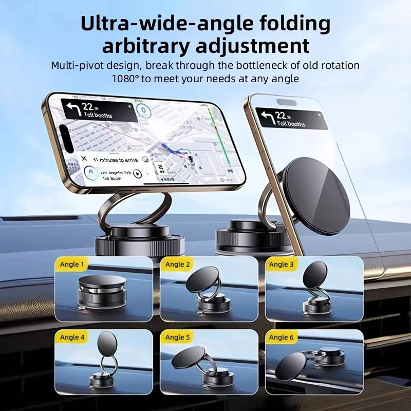 Newest 360 Degree Rotating Magnetic Mobile Phone Holder Vacuum Suction Cup Strong Magnetic Adsorption Car Phone Stand.