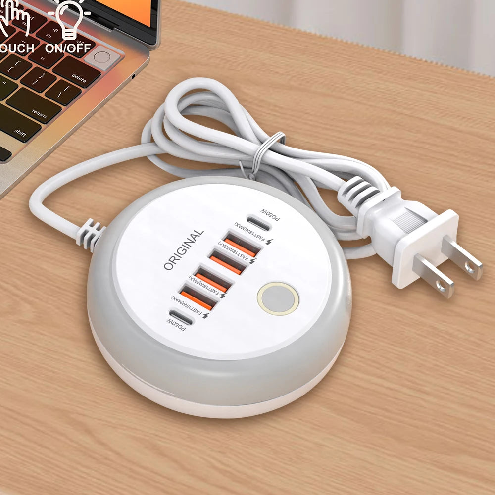 50W USB Charger Multi Ports Power Strip Socket Fast Charging Travel Charger For iPhone Samsung Xiaomi Quick Charge Phone Adapter.