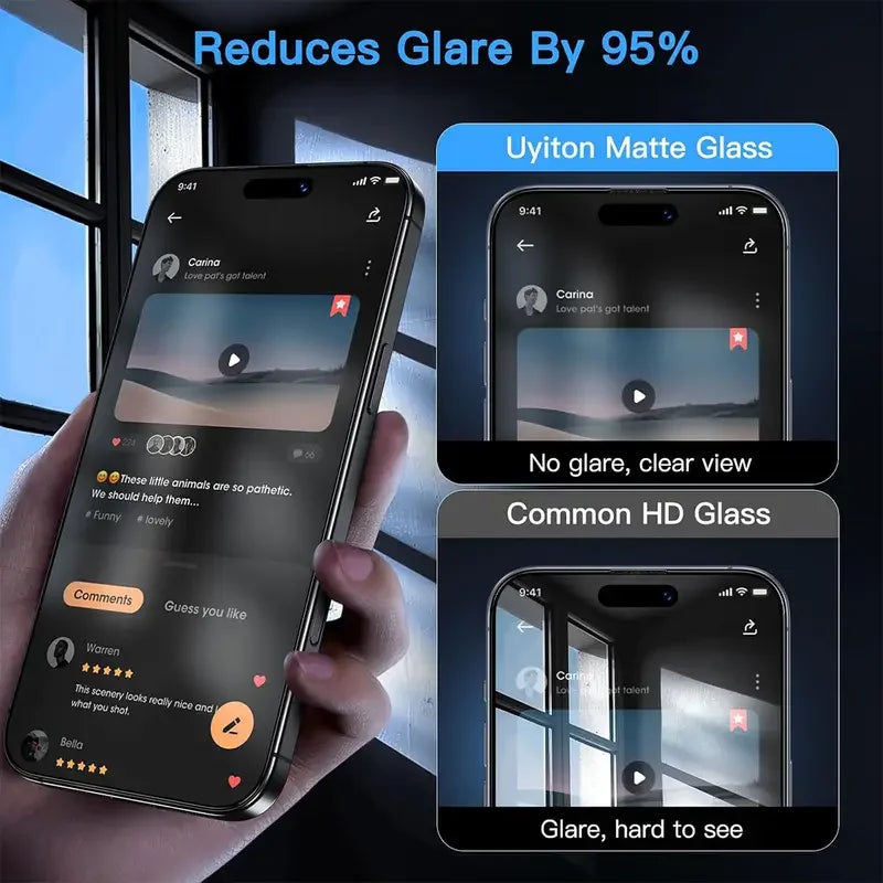 3Pcs Oleophobic Coating Dust Free Easy Installation Matte Screen Protector For iPhone .