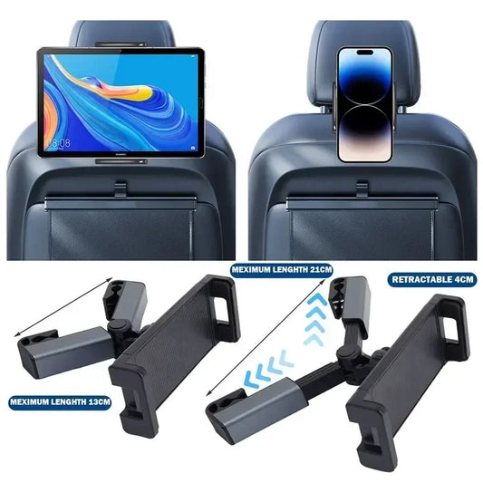 360°Rotation Car Headrest Backseat Mount,Phone/Tablet Car Holder,Car Trip Essentials,Adjustable Back Seat Tablet Holder.